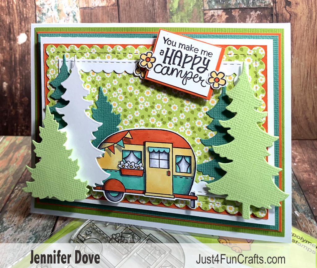 Happy Camper Card by February Guest Designer Jennifer Dove | Cozy Campers Stamp Set by Newton's Nook Designs #newtonsnook #handmade