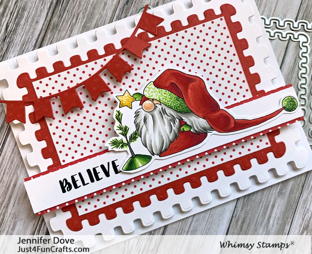 Christmas card, gnomes, card making, Whimsy Stamps